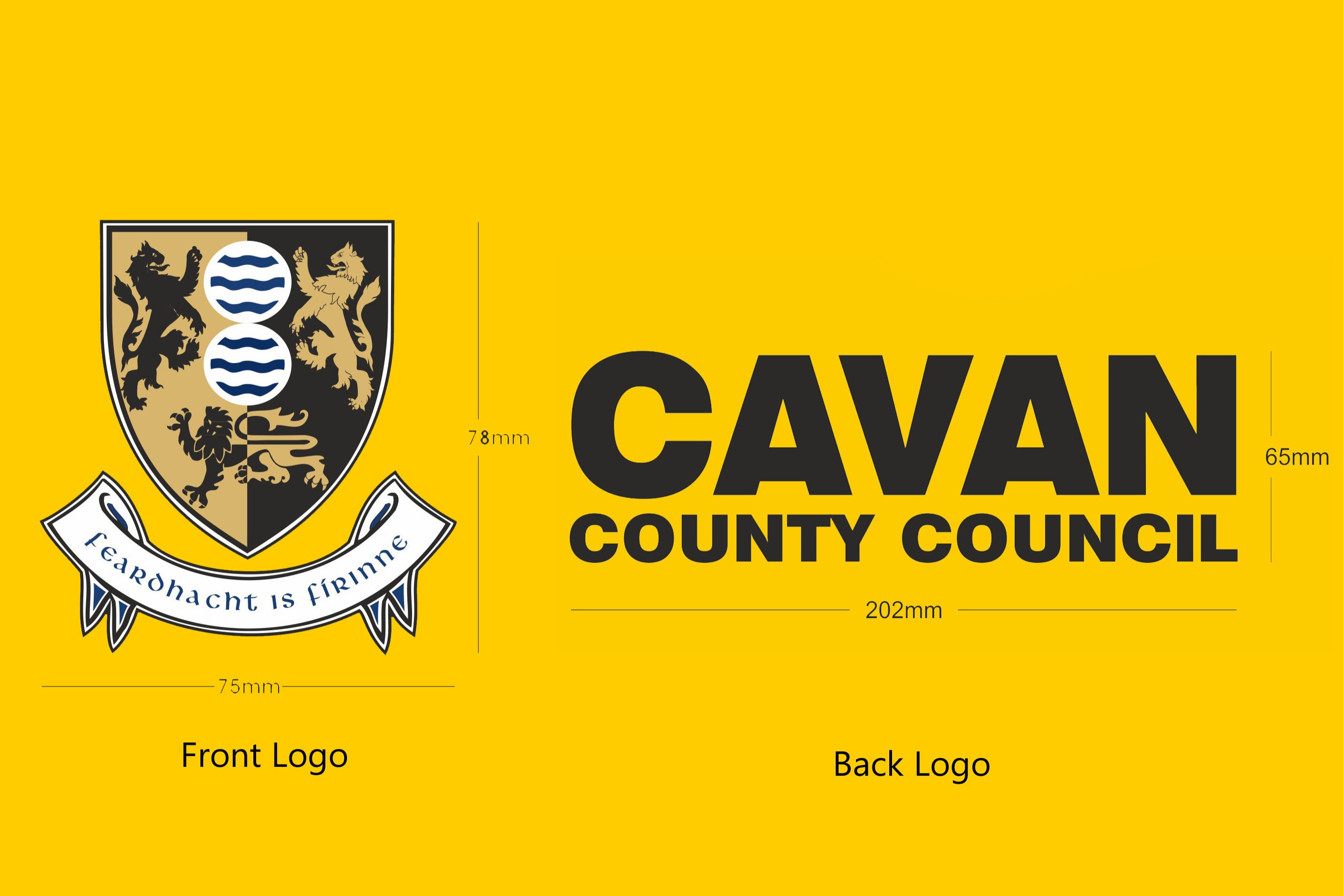 Heat Seal Cavan CC Logo Front and 'CAVAN COUNTY COUNCIL' on back